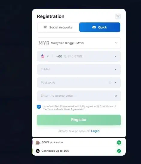 1win registration